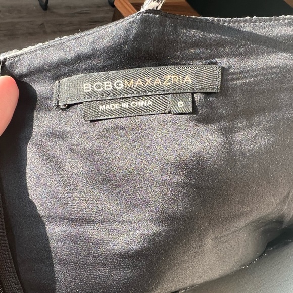 BCBG Maxazria black & off white dress with full skirt and sequin sparkle size 6 - Picture 13 of 13